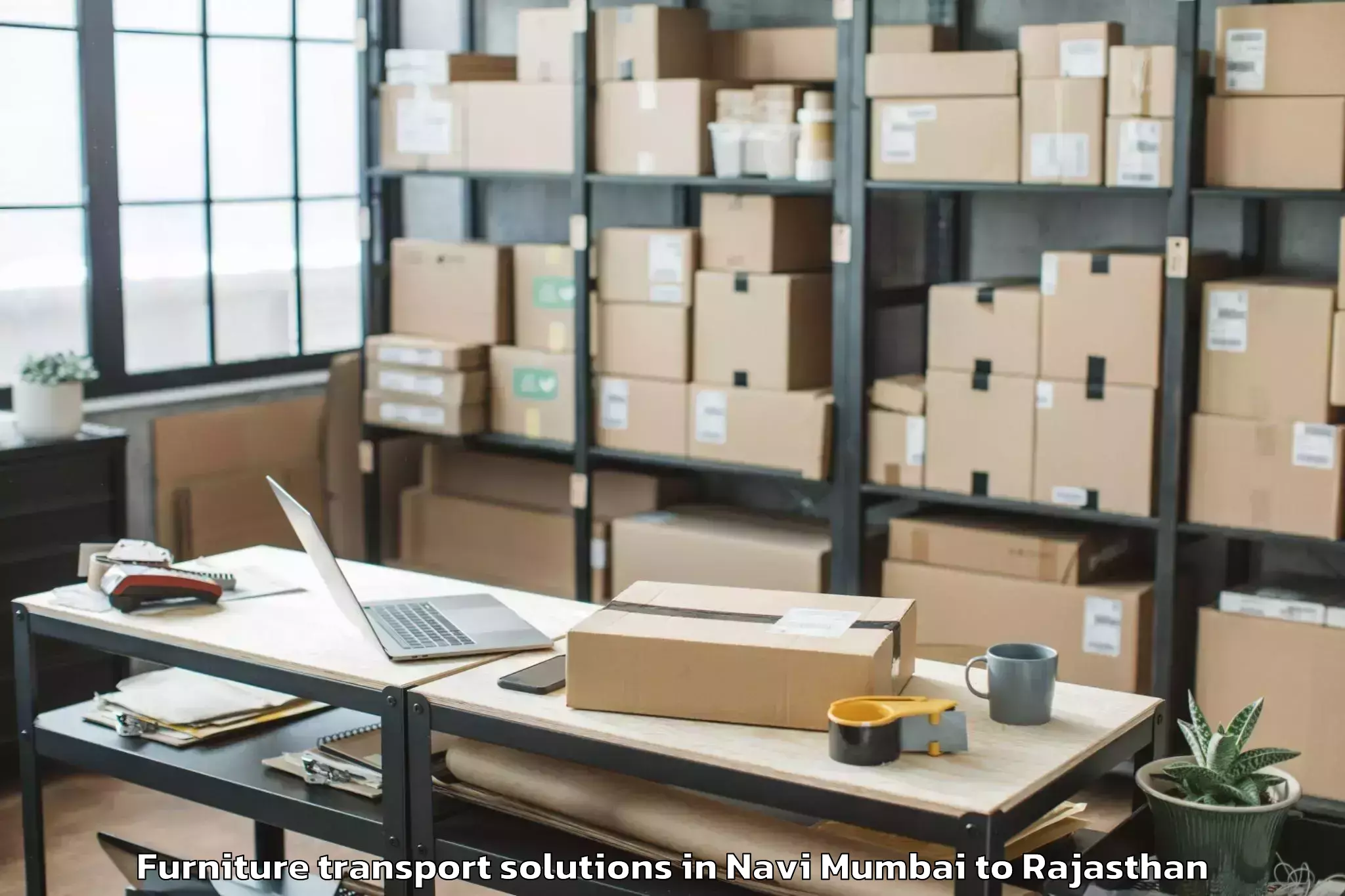 Navi Mumbai to Sanganer Furniture Transport Solutions